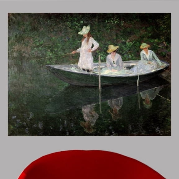 Wallhogs Monet The Boat at Giverny (1887) Wall Mural
