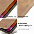 thumbnail image 5 of Dteck Case for Apple iPhone 12 Pro Max, Retro Style Wallet Phone Case Stand Credit Card Slot Premium Protective PU Leather Flip Magnetic Case Cover, Brown, 5 of 6