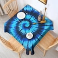 thumbnail image 2 of Blue Tie Dye Mandala Pattern Square Tablecloth,Waterproof Square Table Cover,Wipeable Spillproof Washable Table Cover for Home Kitchen Party Decor 60"x60"(152x152cm), 2 of 6