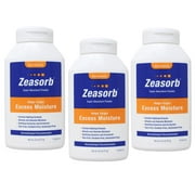 Zeasorb Super Absorbent Powder – Helps Target Excess Moisture, Talc-Free, Paraben-Free, Aluminum-Free, 2.5 oz (71 g) (Pack of 3)