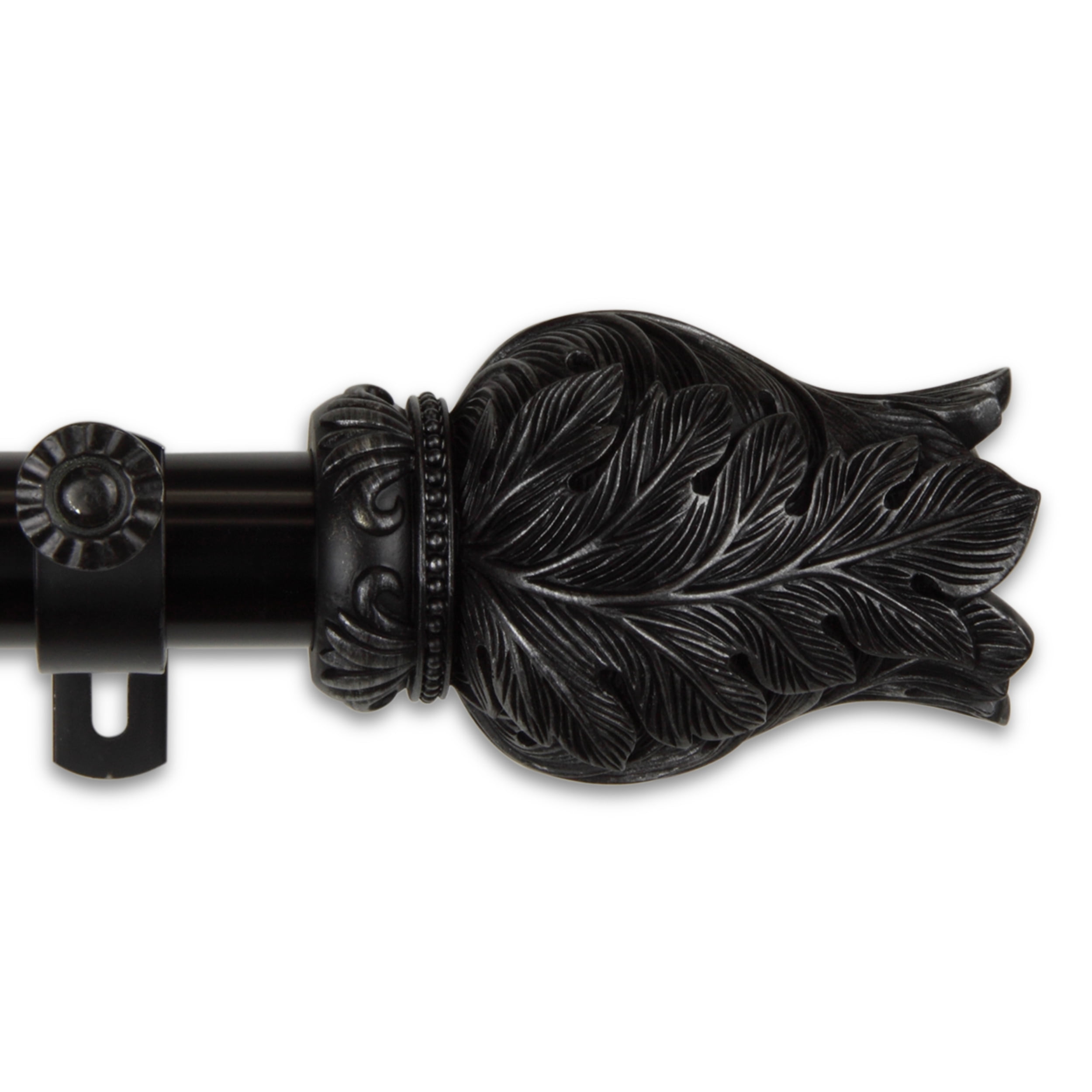 Tulip 1" Curtain Rod 28-48 inch - Black