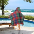 thumbnail image 3 of Yayeee Kids Hooded Towel with Hand Pockets Beach Soft Absorbent Bath Wrap 50 x 23.5 inch, Red Green Pattern, 3 of 5