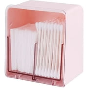 SUNFICON Cotton Pads Holder Cotton Swab Ball Organizer Cosmetic Q-Tips Container Makeup Pads Dispenser Box 2 Sections with Clear Lid for Bathroom Washroom Countertop Home Office Desktop Storage, Pink
