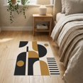 thumbnail image 3 of ODIKA 2'x3' Washable Throw Rug Non-Slip, Low Profile, Flatwoven, Easy Care Black Gold Geometric Balance Artistic Design Elegant Abstract Shapes with Refined for Hallway, Study Room, 3 of 7