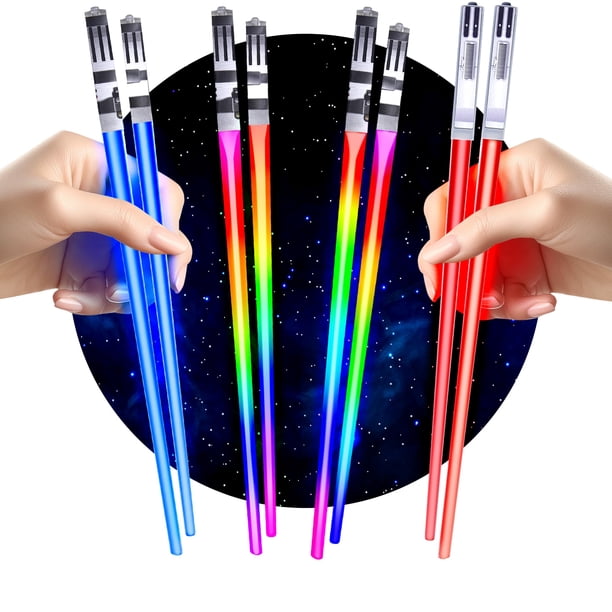 Palillos Láser Luminosos ChopSabers LED 8 Colores Juego de 4 Pares