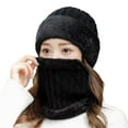 thumbnail image 5 of Winter Beanie Hat, Mid-aged Set, Warm Thick Knitted Cap Scarf Set Snow Cable Knit Hat for Men Women, 5 of 8