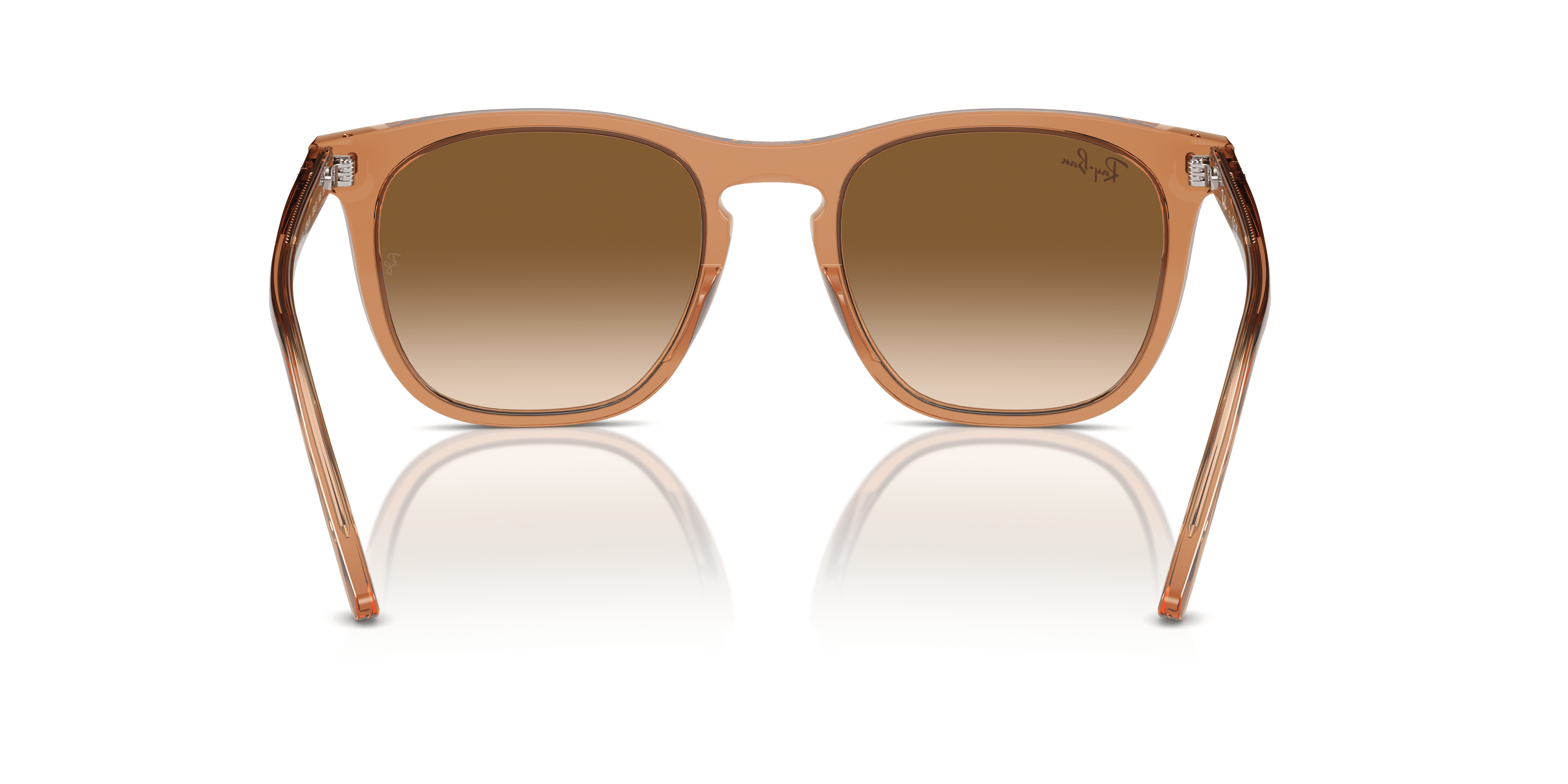 Ray-Ban RB2210 Sunglasses, Stylish Square Eyeglasses with Case, Transparent Brown/Clear Gradient Brown, Size 53