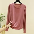 thumbnail image 2 of Estbridge Haut de Pyjama en Modal pour Femmes Manches Longues Décontracté - Doux Confortable Mode Hiver Printemps Automne Quotidien Loungewear, 2 of 4