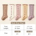 thumbnail image 4 of 5 Pairs Baby Girl Thigh High Socks Ruffle Crew Socks Toddler Infant Girls Dress Sock Soft Cotton Socks, 12M-36M, 4 of 7