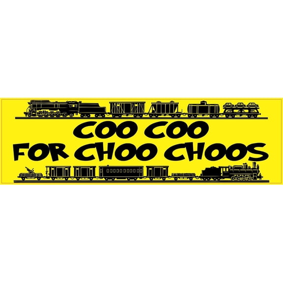 StickerTalk Coo Coo for Choo Choos Magnet, 10 inches x 3 inches