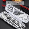 thumbnail image 3 of Portable Utensil Set Stainless Steel Cutlery Set Reusable Travel Set Utensil Set Camping Flatware Set, 3 of 9