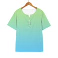 thumbnail image 6 of Baberdicy Basic Button-Down T-Shirt - Women's Solid Color Casual Short Sleeve Top, Comfortable Crew Neck Everyday Essential Tee (Mint Green | M), 6 of 7