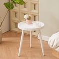 thumbnail image 2 of Mesa auxiliar Apicizon redonda blanca 38 cm x 45 cm madera, 2 of 9