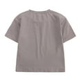 thumbnail image 5 of YuYuBao Toddler Girls Outfits Sets Solid Pullover Short Sleeve Tshirts Crewneck Tops + Shorts Sets 2 Piece Girls Clothes, 3-4 Years, 5 of 9