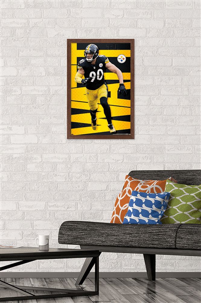 NFL Pittsburgh Steelers - T.J. Watt 21 Wall Poster, 14.725" x 22.375", Framed