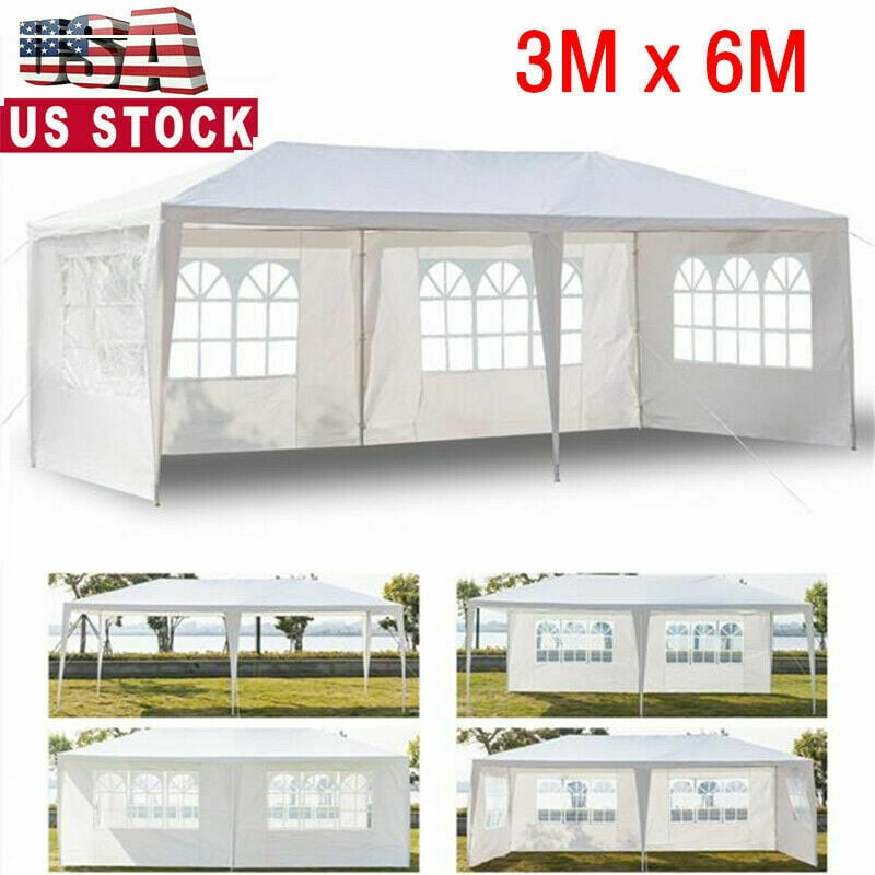 3 x 6m Four Sides Waterproof Tent with Spiral Tubes White - Party Tent
