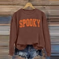 thumbnail image 5 of ibiyuan Halloween Sweatshirts for Women Crewneck Trendy Halloween Shirts Women Spooky Season Pumpkin Ghost Cotton Sweater Long Sleeve Pullover Top Halloweens Outfits, 5 of 7