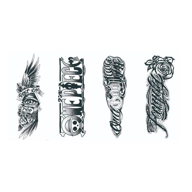 Tatuaje temporal Pegatina FLhrweasw Brazo Letra para niñas