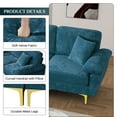 thumbnail image 4 of Rophefx 2-Pieces Upholstered Velvet Sectional Sofa with 2 Pillows & Ottoman, 4 of 9