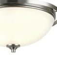 thumbnail image 2 of Globe Electric 2-Light Brushed Steel Flush Mount with Frosted White Glass Shade, 61007, 2 of 7