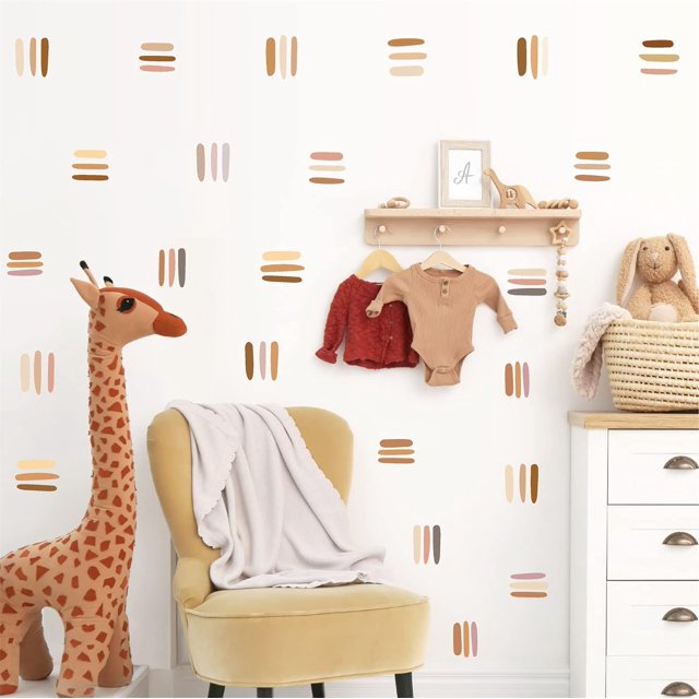 HSHDLDF Line Wall Decals Peel and Stick Wall Decals Stripes Wall Decal Modern Wall Stickers Abstract Wall Decals Vinyl Wall Decals Removable Geometric Wall Decal for Bedroom Living Room Terracotta D