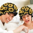 thumbnail image 6 of Shower Caps,Black Yellow Sunflower Pattern Waterproof Shower Cap for Women 4 Pieces,Double Reusable Hair Cover for Shower PEVA Elastic Stretch Hem, 6 of 7