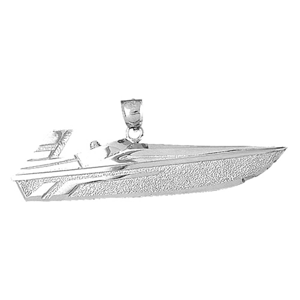 17 mm Sterling Silver 925 Speed Race Boat Pendant Jewels Obsession Speed Race Boat Pendant