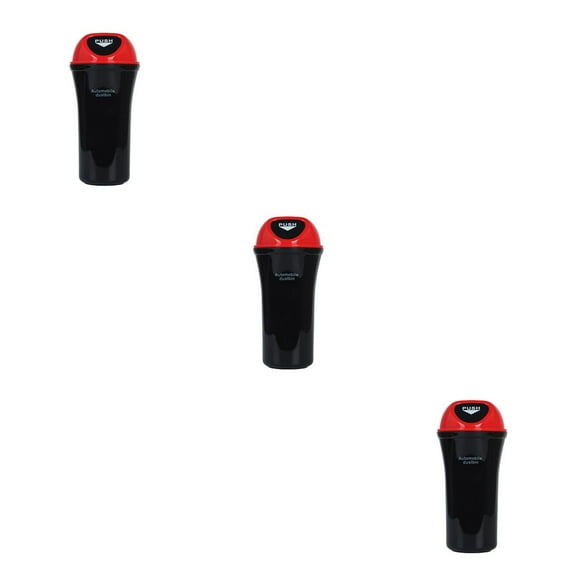 Baohd Car Trash Can Garbage Bin Waste Rubbish Mini Storage Can Vehicle Plastic Trash Bucket, Red red 3PCS
