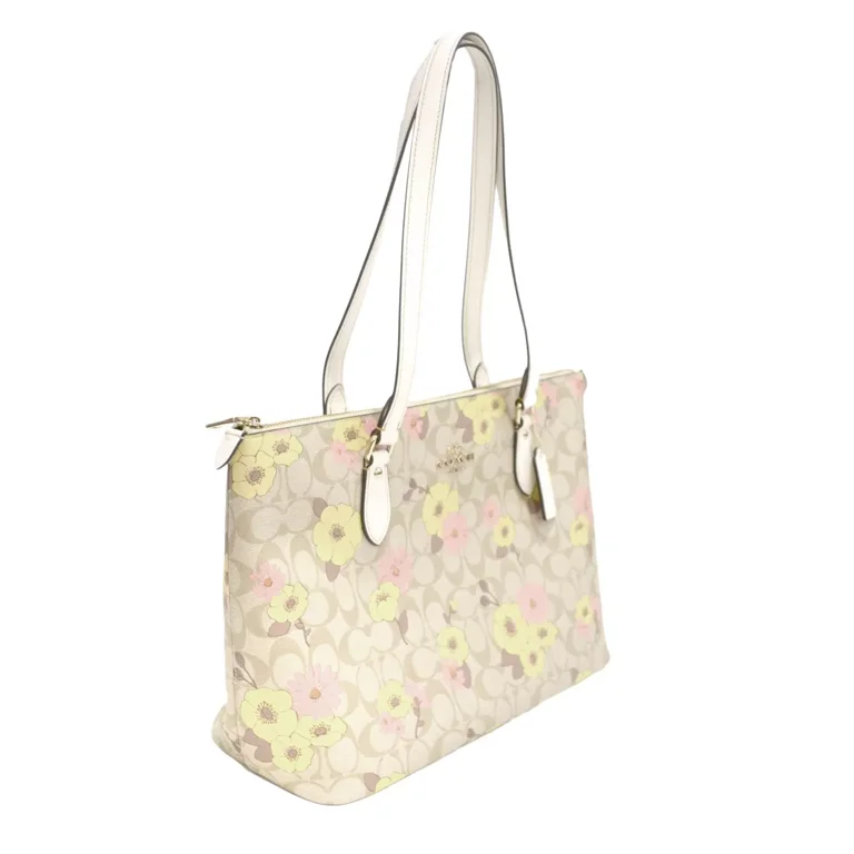 バッグ COACH Signature Floral Canvas Tote Bag Coach Gallery Tote In Signature Canvas With Floral Cluster Print