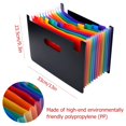 thumbnail image 2 of 12-Pocket Accordion File Organizer - Letter Size Expandable Tax Folder, Back to School Document Manager for Bills/Receipts | Dorm Desk Essential(Black,9.3"), 2 of 5