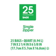 (2 pack) Great Value 25% Plant-Based Compostable Quart Bags, 25 Count