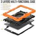 thumbnail image 3 of iPad 10.2 inch Case, iPad 9th/8th/7th Gen Case with 360° Ring Holder, Dteck Heavy Duty 3 in 1 Shockproof Bumper Full Body Drop Protection with Built-in Screen Protector, Orange+Black, 3 of 8