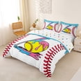 thumbnail image 3 of Erosebridal Colorful Ice Cream Drip Duvet Cover Set, Kids Baseball Sport Bedding Full, Colorful Polka Dots Reversible, 1 Duvet Cover and 2 Pillowcases (No Comforter), 3 of 5