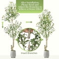 thumbnail image 4 of 7-foot (84 pulgada) artificial olive tree con blanca planter y green false moss - ideal para para oficina en casa, sala de estar, o dormitorio (1-piece set), 4 of 7