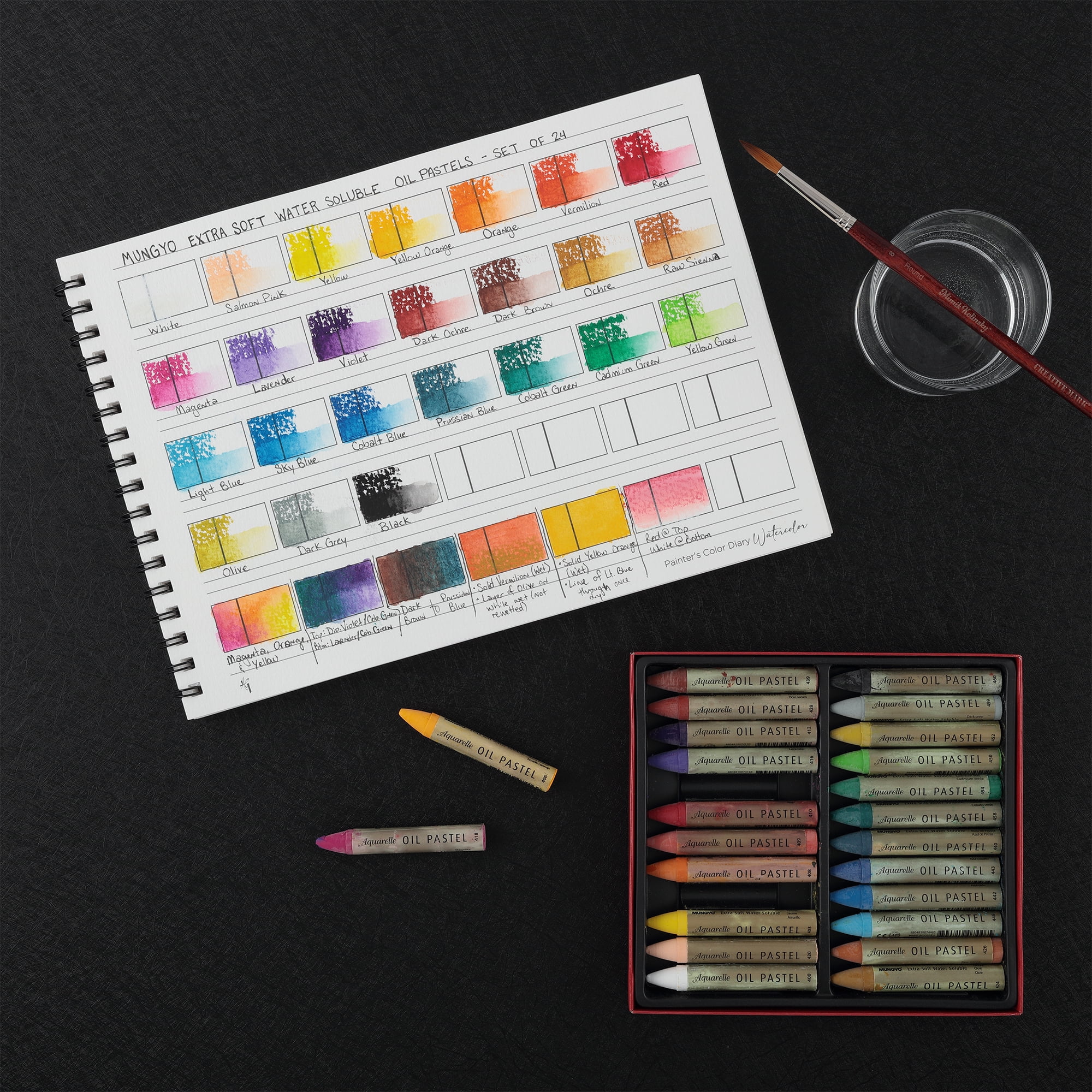 HG Art Concepts Painters Color Diary - 9x12" 140lb Spiral-Bound Acid-Free Color Swatch Book with 10 Pages for Watercolor & Mixed Media - 2 Pack