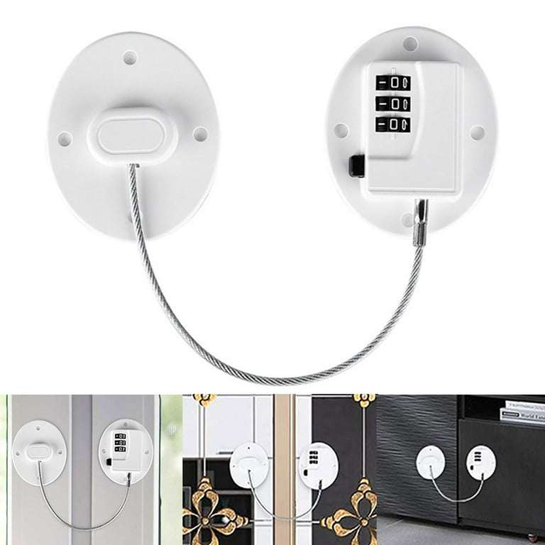 Ougourim White Combination Lock for Fridges, Drawers, Windows, and  Cabinets, Keyless, Durable, Child and Pet-Proof