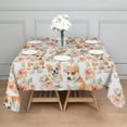 thumbnail image 3 of Corgi Dog and Flower Florals Square Tablecloth,Waterproof Square Table Cover,Wipeable Spillproof Washable Table Cover for Home Kitchen Party Decor 42"X42"(107x107cm), 3 of 6