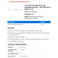 thumbnail image 2 of A/C Liquid Line with Orifice Tube - Compatible with 2001 - 2002 GMC Sierra 3500 6.6L V8, 2 of 2