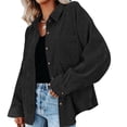 thumbnail image 2 of Sonducket Camisa de mujer Casual Botón Top Blusa de pana Blusa Abrigo de otoño Prendas para la parte del cuerpo negro XXL, 2 of 4