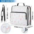 thumbnail image 3 of Haosy 3 Ring Zipper Binder with Shoulder Strap Waterproof Trapper Keeper 2 Inch D-Ring 500 Sheets Capacity, Bunnies Flowers Bow Striped, 3 of 8
