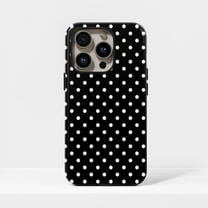 Black White Polka Dot Collage Phone Case for iPhone 11 12 13 14 15 16 Pro Max