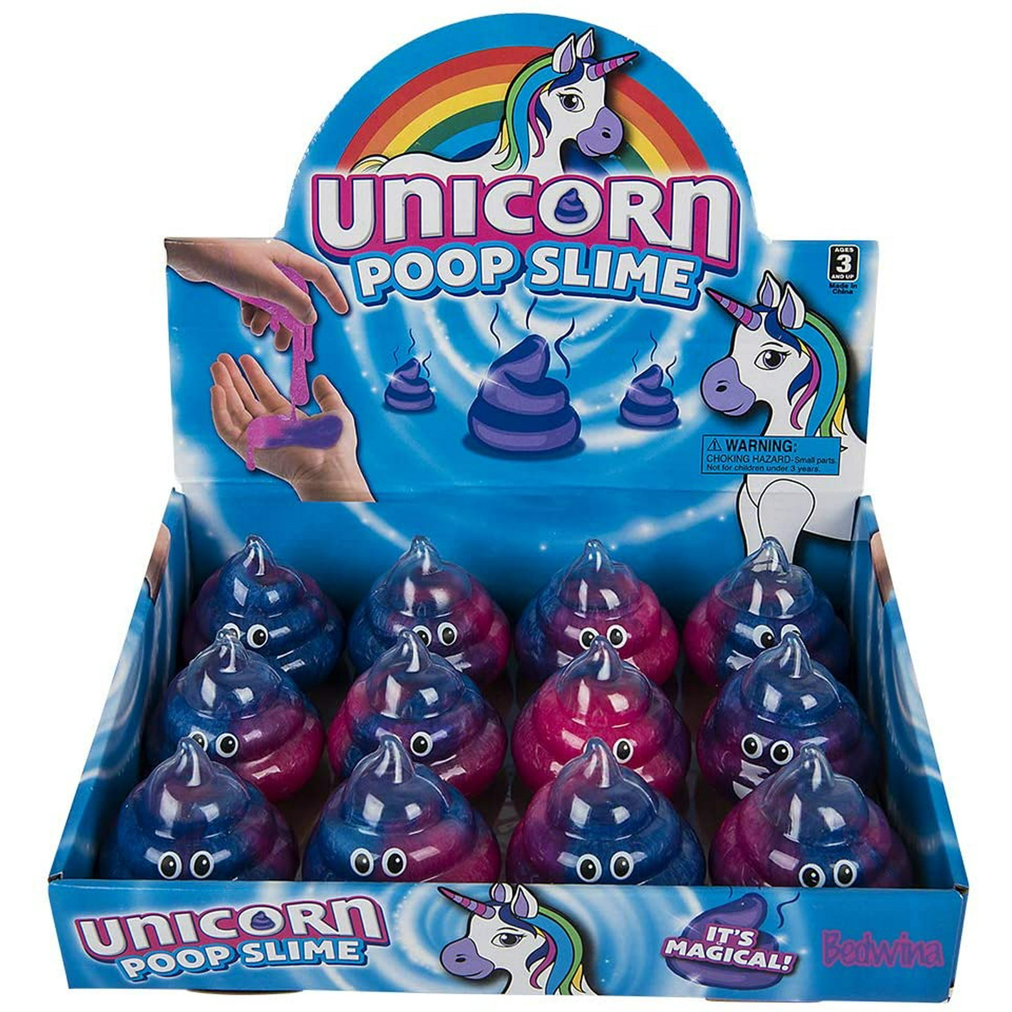 Unicorn Poop Emoji Slime HTOOQ (Pack of 12) Magic Galaxy | Rainbow