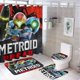 thumbnail image 1 of Metroid Dread-theme 4-Piece Shower Curtain Set with Rugs, Waterproof Bathroom Decor Set Includes Bath Mat, U-Shaped Rug, Toilet Lid Cover and Curtain with Hooks, 1 of 6