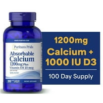 Puritan's Pride Absorbable Calcium with Vitamin D 3 1000iu Softgels, 1200 mg, 200 Count