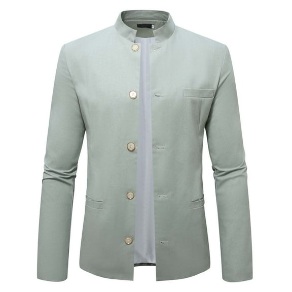 sususu Mens Casual Blazer Jacket,Red Suits for Men,Traditional Zhongshan Business Casual Stand Collar Jacket for Modern formal Attire Slim Fit