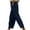 Navy1, variant on Zkozptok Womens Boho Cotton Linen Tapered Pants Casual Wide Leg High Waist Drawstring Lace Trim Crop Pants with Pocket