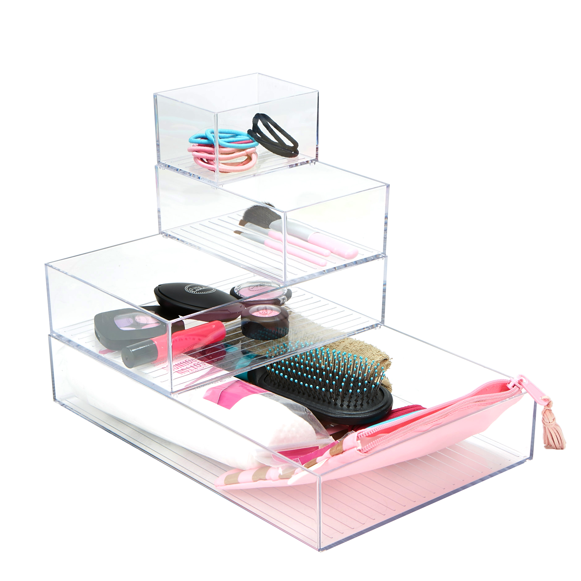 Mind Reader Acrylic 4Piece Multisize Office Supply, Accessory Desk