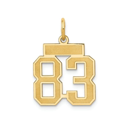 FJC Finejewelers 14k Yellow Gold Small Satin Number 83 Charm