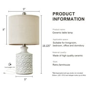 Oneach Ceramic Table Lamps Set of 2 for Living Room Bedroom 18.12 Farmhouse Bedside Nightstand Lamps