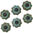 thumbnail image 1 of Nuevo producto, juego de 6 pomos de puerta, tiradores de cajón, tiradores de armario, pomos de cerámica, estilo retro y elegante Calabaza, 1 of 4